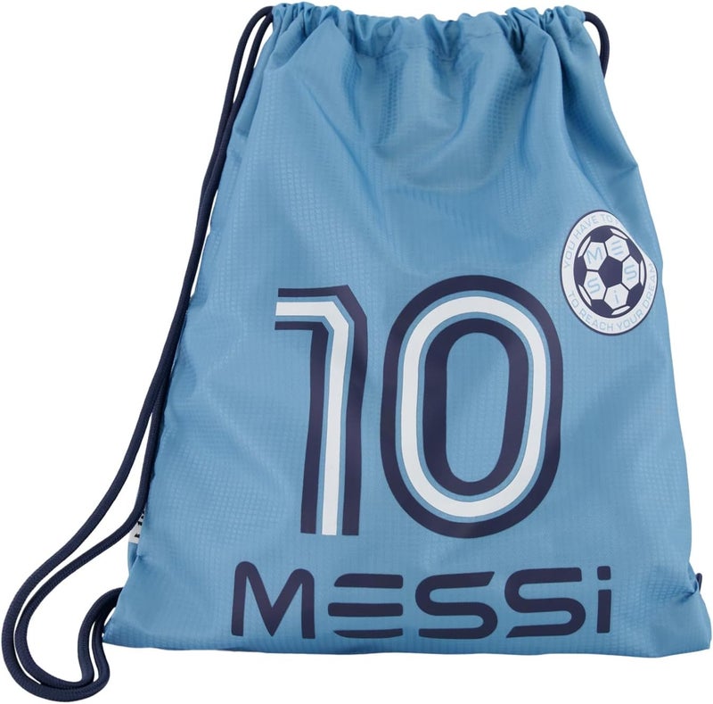MESSI Lifestyle Drawstring Bag, Side Pocket & Comfortable Straps - Image 1